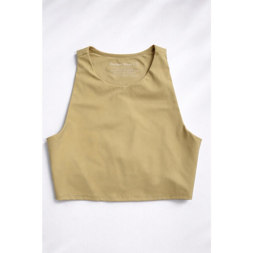 Outdoor Voices Cropped Tank‎ Top Beige Women’s Size XS Athletic Workout Casual
